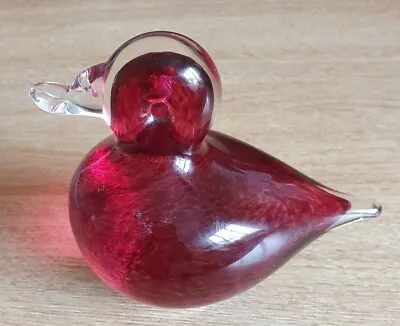 Buy Wedgwood Cranberry Pink Glass Duck Paperweight Ornament • 3.35£