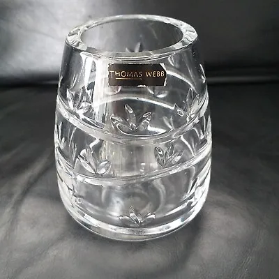 Buy Hand Blown Thomas Webb Crystal Cut Glass Lead Crystal Vase - 11cm • 9.99£