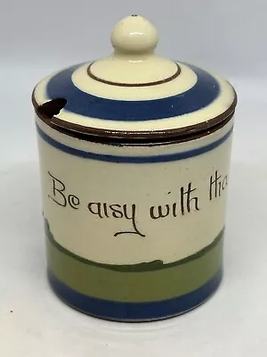 Buy Longpark Pottery Preserve Pot Lidded Jam Pot Motto Ware • 8.99£