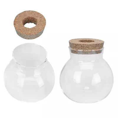 Buy Vintage Glass Vases With Cork Stoppers - Set Of 2 • 15.49£