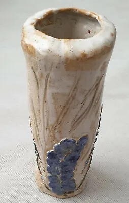 Buy British Studio Pottery Vase With 3D Flower By Jean Ahmed Of Canterbury Kent 1995 • 18.99£