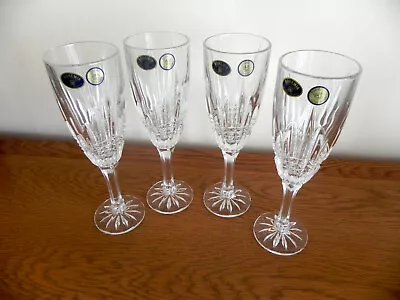 Buy Set Of Four Bohemian 24% Crystal Champagne/Prosecco Flutes New And Unused • 24.99£