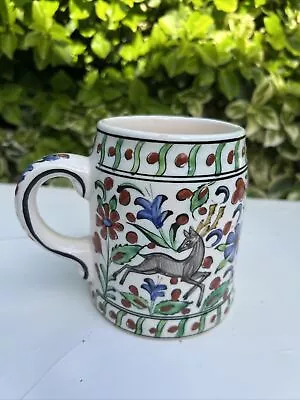Buy Ikaros Pottery Cup Mug Hand Rhodes Greece Hand Made & Painted N. 6 Deer • 32£