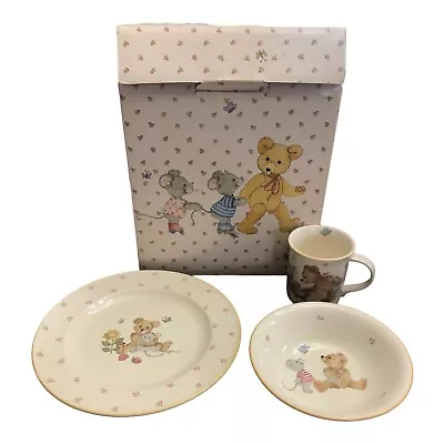 Buy NIB Vintage Mikasa TEDDY 3 Pc. Children's Porcelain Dinnerware Set • 38.10£