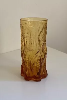 Buy Vintage WHITEFRIARS Amber Glass Tumbler Icicle Effect Mid Century Modern • 22.13£
