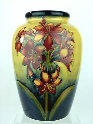 Buy A Large & Impressive William Moorcroft Ochre Top Freesia & Spring Flowers Vase • 695£