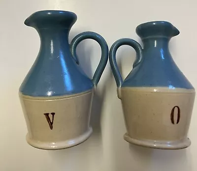 Buy Buchan Portobello Pottery Oil And Vinegar Stoneware Jugs 12cm Blue And Cream • 11.86£