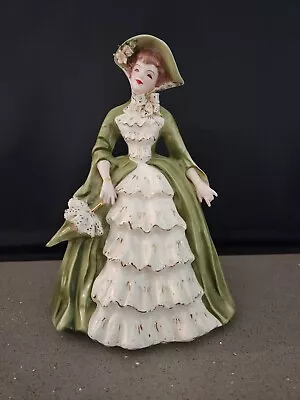 Buy Florence Ceramics Charmaine Green Dress Articulating Hand W/Parasol ExcCond • 139.27£