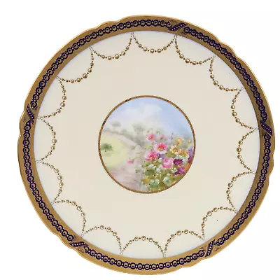 Buy Copeland China Plate Hand Painted Flowers Bradford Circa 1904 • 50£