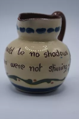 Buy A Lovely Vintage Torquay Pottery Scandy Pattern Motto Jug There Would Be No Shad • 9.99£