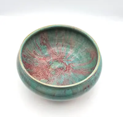 Buy Vintage Studio Pottery Flambe Glaze Bowl Iridescent Marble Effect Bowl Signed • 32.95£