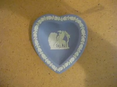 Buy Vintage Wedgwood Blue Jasperware Heart Shaped Trinket Dish • 7.95£