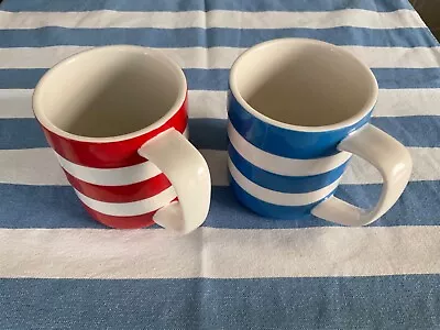 Buy Cornishware (T.G. Green & Co) 2 X 10oz / 28cl Mugs - Red/Blue & White Stripes • 25.49£
