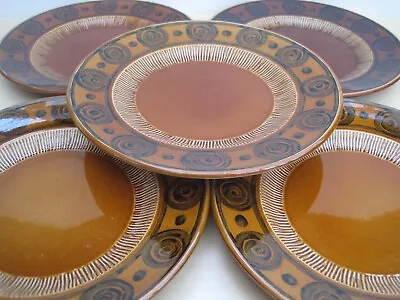 Buy 5 X 1960s Vintage British Anchor Pottery Strata Monterrey 7 Inch Side Tea Plates • 12.50£