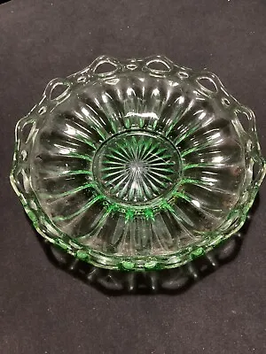 Buy Beautiful Vintage  Green Glass Fruit Bowl • 23.58£