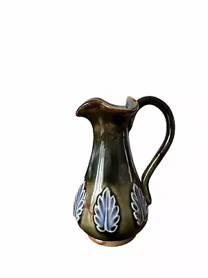 Buy Miniature Royal Doulton Lambeth Stoneware Vase Jug 6542 Blue Leaf • 24£