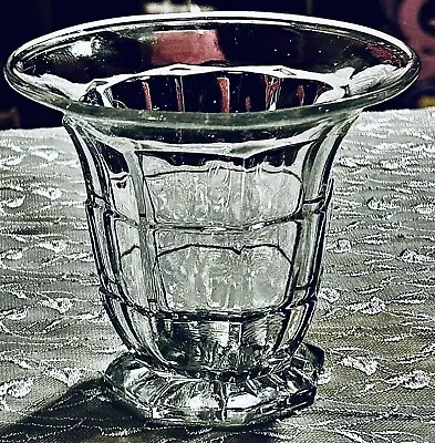 Buy Tchecoslovaquie Czech Clear Glass Vase Candleholder 4” • 43.33£