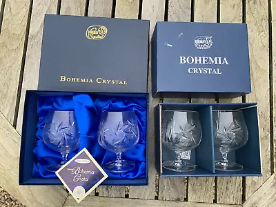 Buy 4 X NEW Pinwheel Symphony Bohemia Crystal Brandy Balloon Glasses Boxed 250ml • 49.99£