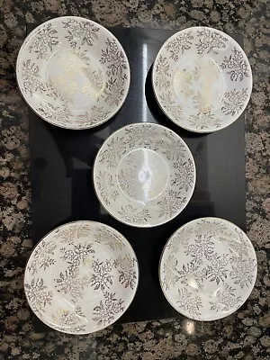 Buy Set Of 5 Vintage, Barratts Of Staffordshire 13.5cm Bowls, Gold Painted • 9.50£