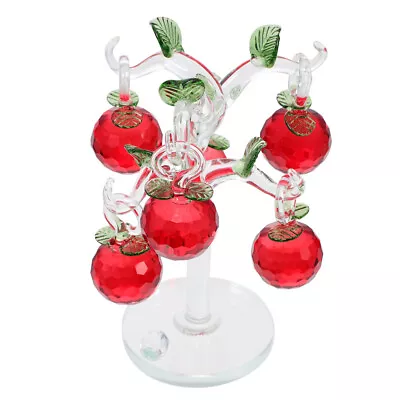 Buy Crystal Tree Faceted Apples Ornament Hand Blown Glass Fruit Artificial • 22.68£