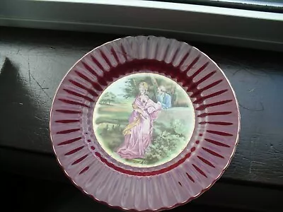Buy  Vintage Wade Royal Victoria Pottery Courting Couple Gilt & Burgandy Fluted Rim • 10£