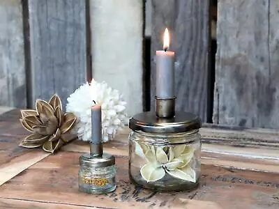 Buy 2 Sizes Jar CandleStick, Candleholder, Keepsake Pot, Wedding Candle • 8.50£