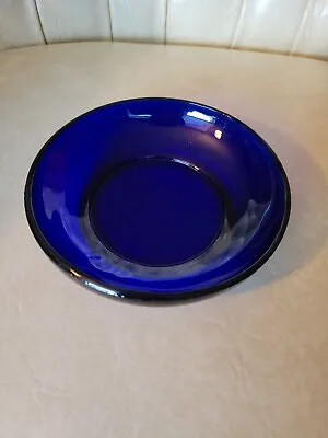 Buy Vintage MCM Cobalt Blue Bowl Trinket Dish Art Glass Handmade Retro Glassware • 12.31£