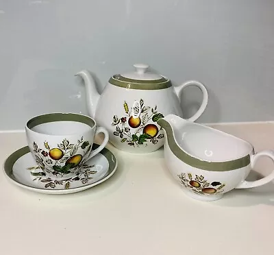 Buy Alfred Meakin England Hereford Lrg Teapot, Milk Jug, 1 Cup & Saucer Vintage • 8£