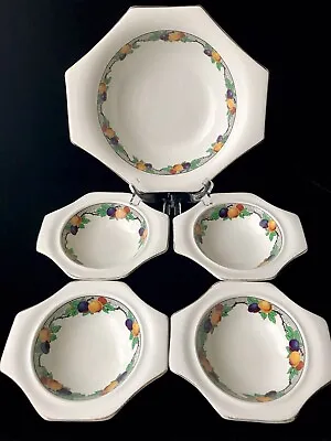 Buy Soho Pottery Art Deco Dessert Serving Dish & 4 Side Dishes. Solian Ware C1913-30 • 11.99£