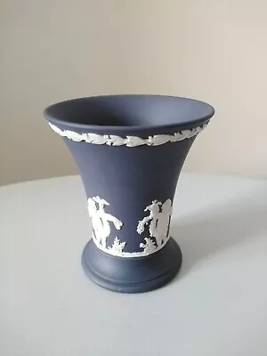 Buy Wedgewood Jasperware Blue White Cherubs Small Vase In VGC • 5£