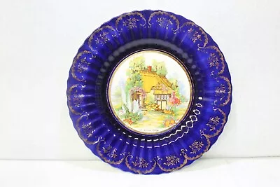 Buy Plate Somerset Cottage Cobalt Royal Victoria Wade Pottery England 10 3/4 W  • 27.40£