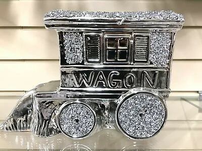 Buy Crushed Diamond Caravan Wagon Gypsy Crystal Ornament Shelves Silver Bling • 24.99£