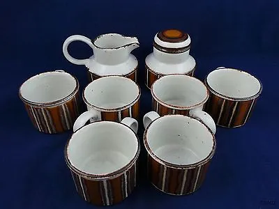 Buy 9 Piece MidWinter Staffordshire England 6 Cups, Creamer And Sugar W/Lid • 45.51£