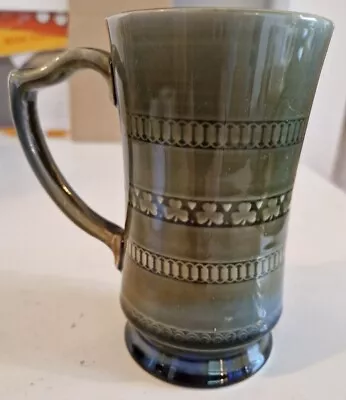 Buy Vintage Irish Porcelain Wade Glossy Olive Green Glaze Tankard/Mug 5.7  Tall  • 14.99£