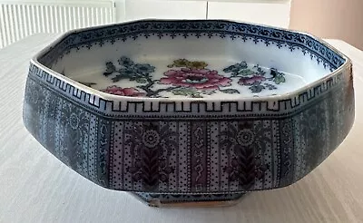 Buy Antique Keeling Losol Ware Pottery  Shanghai  23cm Octagonal Pedestal Fruit Bowl • 24.99£