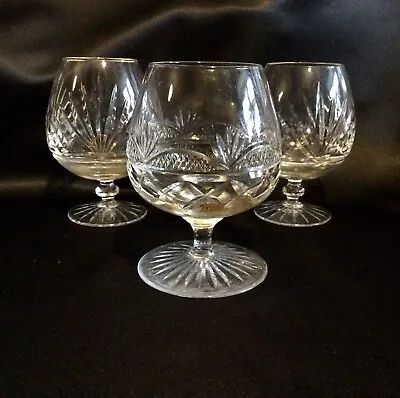Buy Three Large Cut Glass Brandy Glasses. • 15£