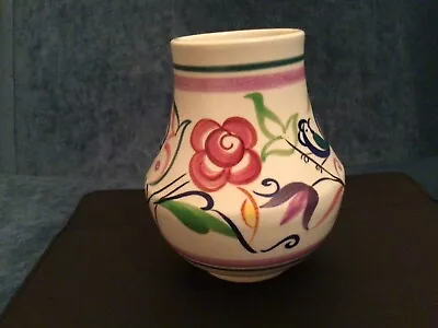 Buy Vintage Poole Pottery Vase. 12.5cm Height Approx. Floral Pattern. • 8£