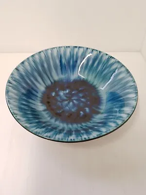 Buy Porthmadog Welsh Studio Pottery Blue Bowl-Glass Inside Pottery-23cmDx6cmH Approx • 18.99£