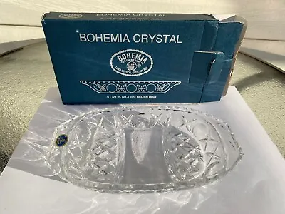 Buy BOHEMIAN CZECH REPUBLIC Lead Crystal Over 24% PBO 3 Section Divided Tray 8.5  • 22.75£