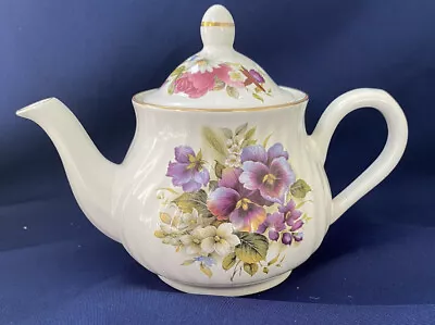 Buy Arthur Wood & Son 3/4 Pint Teapot #6424 Pansies, Violets And Roses • 9.99£
