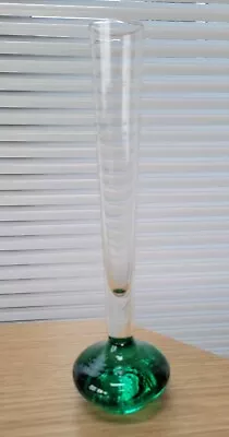 Buy Vintage Retro BULLICANTE Coloured 21cm SHAPED Bubble Glass Bud Stem Vase GREEN • 17.50£
