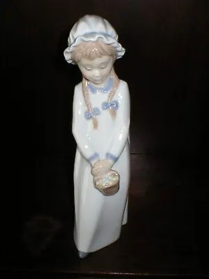 Buy CHARMING LLADRO NAO 10.1/4in FIGURE GIRL IN NIGHT DRESS WITH BASKET FIGURINE • 17.99£