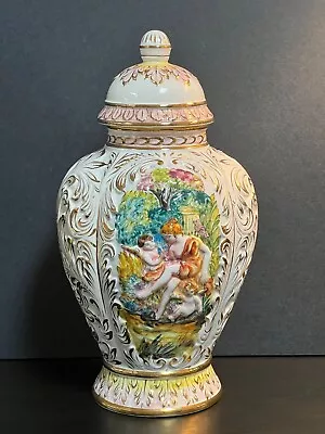 Buy Vintage Keramos R Capodimonte Porcelain Tall Vase Made In Italy • 189.65£