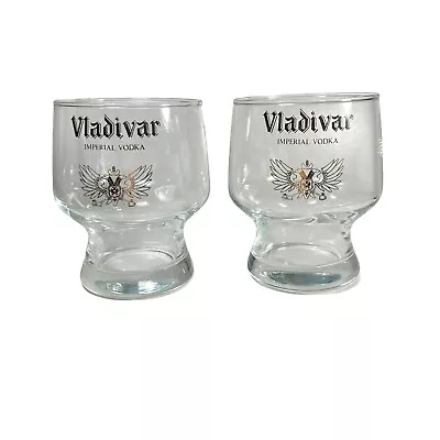 Buy 1970's Vintage Vodka Glasses Vladivar Imperial Vodka Spirits Man Cave Home Bar • 12.99£