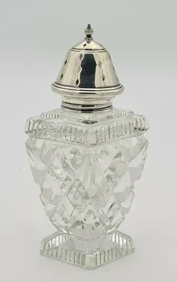 Buy Cut Glass Sugar Shaker With Sterling Silver Lid Birmingham 1938 F H A & Holman • 22.99£