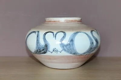 Buy Vintage Brixham Studio Pottery Vase Handpainted Devon Birds Mid-century • 30£
