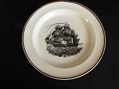 Buy Antique Late Georgian Creamware Plate With Galleon Decoration • 95£