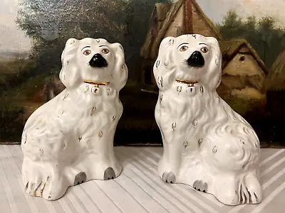 Buy Pair Of Vintage Beswick Wally Dogs, 1950s Ceramic Spaniel Dog Mantlepiece Decor • 70£