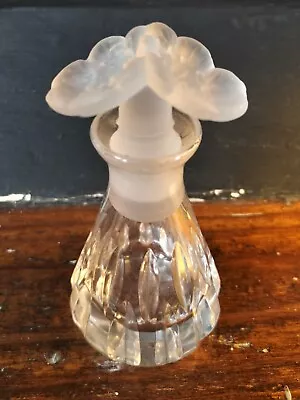 Buy Vintage Cut Crystal Perfume Bottle,Satin Flower Pressed Glass Stopper,Italy,Old • 0.99£