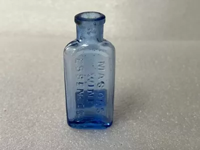 Buy 56165 Old Antique Vintage Glass Bottle Medicine Cure Masons Extract Blue Sample • 10£